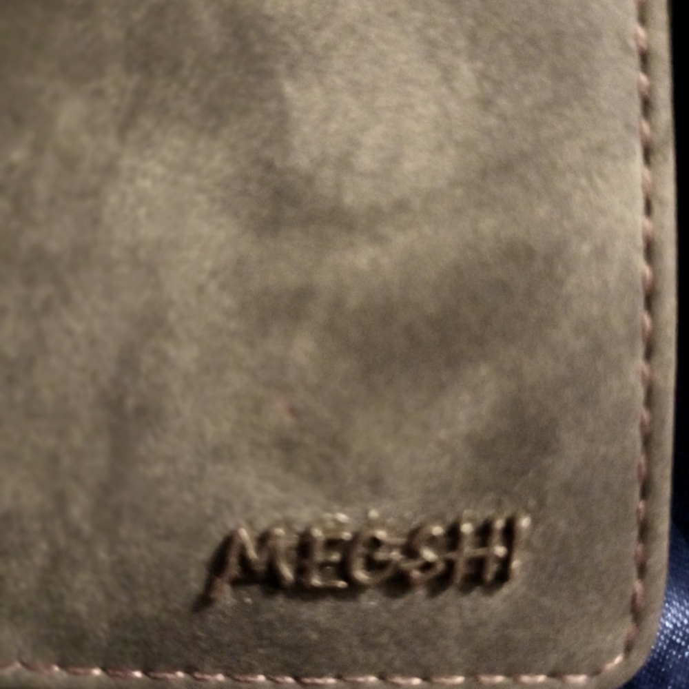 LADIES! GRAY SUEDE WALLET AND CELL.    IPHONE CASE BY MEGSHI